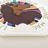 アフロユニコーンリビングザドリームデザイン シェルパブランケット (3/4)