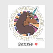 アフロユニコーンリビングザドリームデザイン シール (シート)