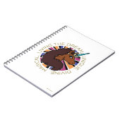 アフロユニコーンリビングザドリームデザイン ノートブック (左側)