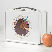 アフロユニコーンリビングザドリームデザイン メタルランチボックス (インサイチュ)