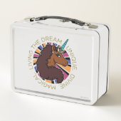 アフロユニコーンリビングザドリームデザイン メタルランチボックス (裏面)