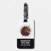 アフロユニコーンリビングザドリームデザイン ラゲッジタグ (裏面縦)