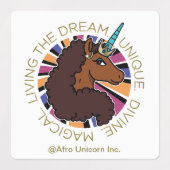 アフロユニコーンリビングザドリームデザイン ラベル (デザイン1)