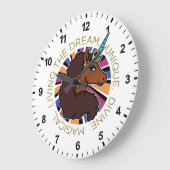 アフロユニコーンリビングザドリームデザイン ラージ壁時計 (傾斜)