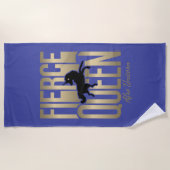 アフロユニコーン激しい女王 ビーチタオル (正面)