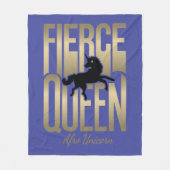 アフロユニコーン激しい女王 フリースブランケット (正面)