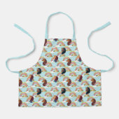 アフロユニコーン虹とハートパターン エプロン (正面)