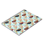 アフロユニコーン虹とハートパターン ノートブック (左側)