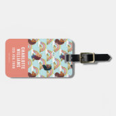 アフロユニコーン虹とハートパターン ラゲッジタグ (正面横)