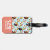 アフロユニコーン虹とハートパターン ラゲッジタグ (裏面横)