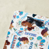 アフロユニコーン魔法の力を与えるパターン ビーチタオル (インサイチュ)