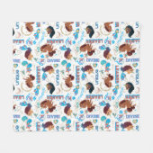 アフロユニコーン魔法の力を与えるパターン フリースブランケット (正面(横))