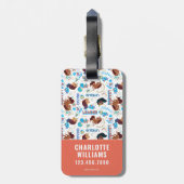 アフロユニコーン魔法の力を与えるパターン ラゲッジタグ (裏面縦)