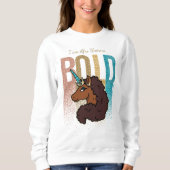 アフロユニコーン | はっきりしたグリッターデザイン スウェットシャツ (正面)