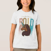 アフロユニコーン | はっきりしたグリッターデザイン トライブレンドTシャツ (正面)