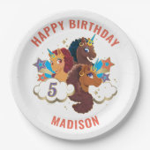 アフロユニコーン | マジカルガールズ誕生日 ペーパープレート (正面)