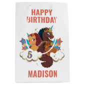 アフロユニコーン | マジカルガールズ誕生日 ミディアムペーパーバッグ (正面)