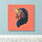 アフロユニコーン | マジカル キャンバスプリント (インサイチュ (ウッドフロア))