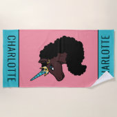 アフロユニコーン | マジカル ビーチタオル (正面)