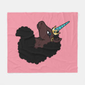 アフロユニコーン | マジカル フリースブランケット (正面(横))