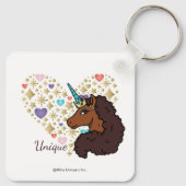 アフロユニコーン | ユニークハートデザイン キーホルダー (裏面)