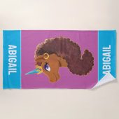 アフロユニコーン | ユニーク ビーチタオル (正面)