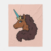 アフロユニコーン | ユニーク フリースブランケット (正面)