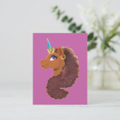 アフロユニコーン | ユニーク ポストカード (スタンド正面)