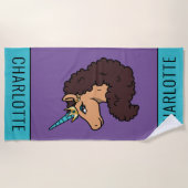 アフロユニコーン | 神の ビーチタオル (正面)