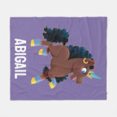 アフロユニコーン | 魔法のぞき フリースブランケット (正面(横))