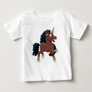 アフロユニコーン 魔法のぞき ベビーTシャツ
