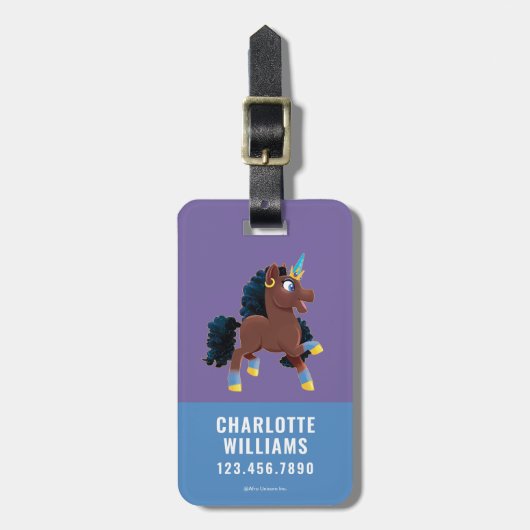 アフロユニコーン | 魔法のぞき ラゲッジタグ (正面縦)
