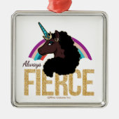 アフロユニコーン | 魔法 – 常に激しい メタルオーナメント (正面)