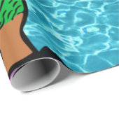 アフロラテンアメリカ系女性マーメイド海海 ラッピングペーパー (ロールコーナー)