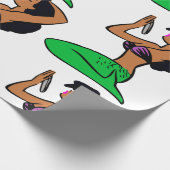 アフロラテンアメリカ系女性人魚 ラッピングペーパー (角)