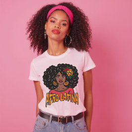 アフロラテンアメリカ系女性手描きギフトスペインのギフト Tシャツ