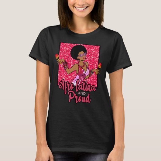 アフロラテンプライドアフロラテンアメリカ系女性 Tシャツ (正面)