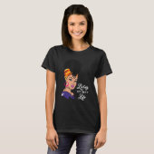 アフロレディーウーマンブラック Tシャツ (正面フル)