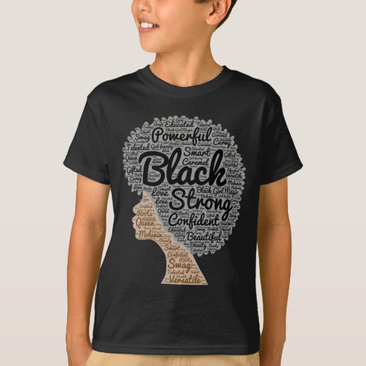 アフロワードアートブラック歴史月間 Tシャツ (正面)