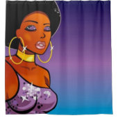 アフロ中心のシャワーカーテン シャワーカーテン (正面)