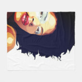 アフロ中心の毛布 フリースブランケット (正面(横))