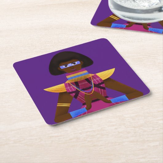 アフロ主義 スクエアペーパーコースター (アングル)