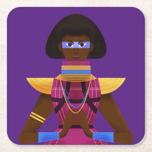 アフロ主義 スクエアペーパーコースター (正面)