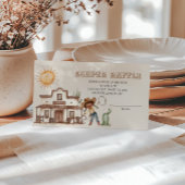 アフロ女性のカーボーイウエスタンガールランチオムツラッフル エンクロージャーカード