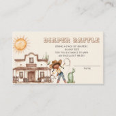 アフロ女性のカーボーイウエスタンガールランチオムツラッフル エンクロージャーカード (正面)