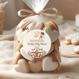 アフロ女性のカーボーイウエスタンガールランチカボスベビーシャワー ラウンドシール