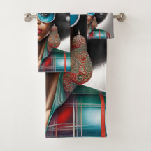 アフロ女性エレガントと奇妙な休日の気分