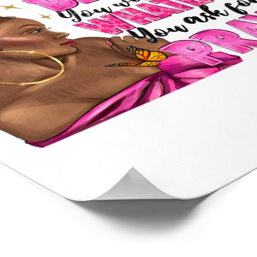 アフロ女性パフパンと宗教信仰祈りの言葉6月 ポスター (角)