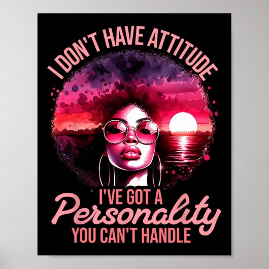 アフロ女性ブラックプライドアフリカンアメリカン・ガールウィメンズ ポスター (正面)