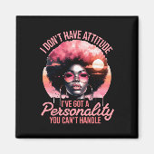 アフロ女性ブラックプライドアフリカンアメリカン・ガールウィメンズ マグネット (正面)